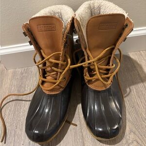 Sperry Tan and Black Waterproof Boots